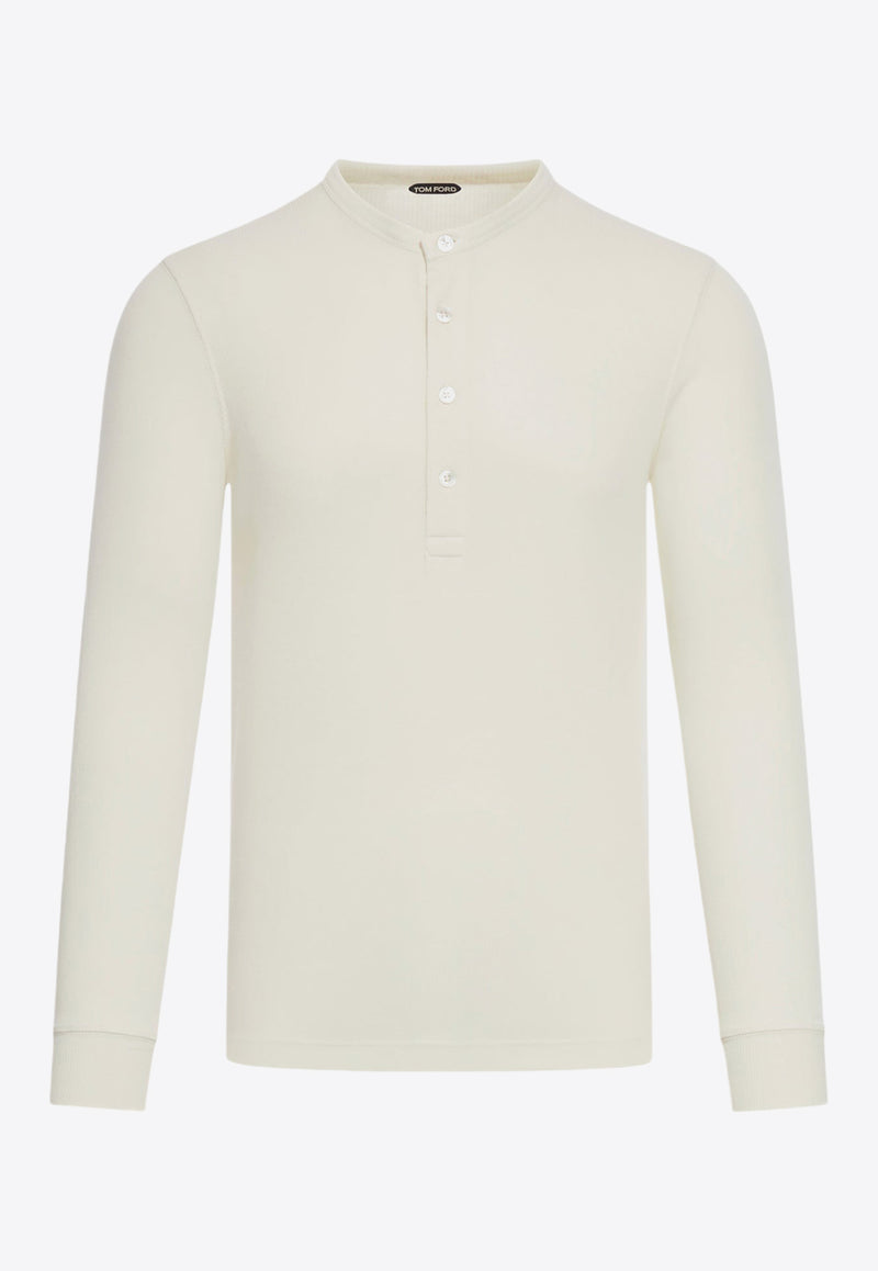 Tom Ford Long-Sleeved Ribbed T-shirt JHL005-JMT003F23 AW004 White