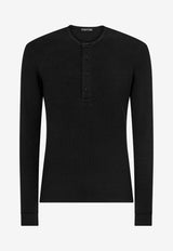 Long-Sleeved Ribbed T-shirt