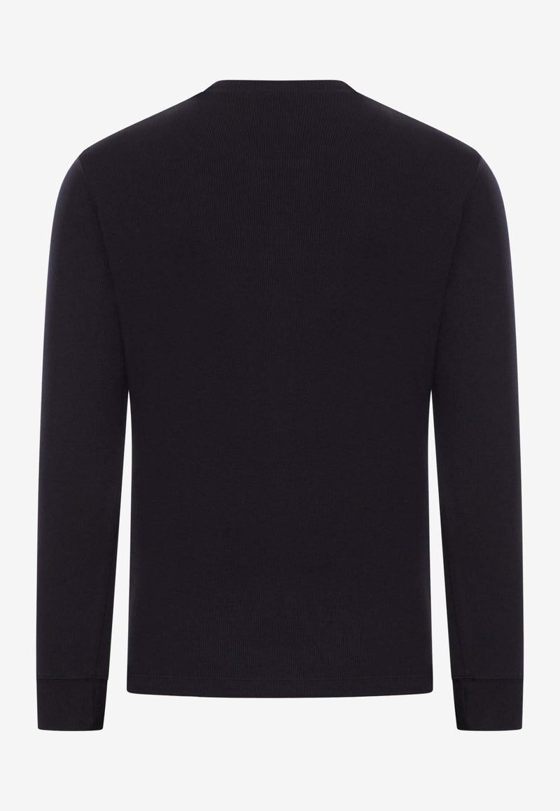 Tom Ford Henley Long-Sleeved T-shirt JHL014-JMC048S25 LB999 Black