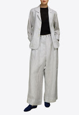 LOVE Binetti Noto Striped Linen Blazer Gray JK 477 Noto_STRIPES