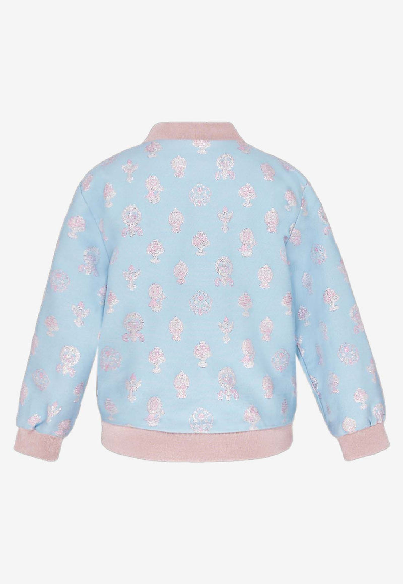Atelier Choux Girls Crests Bomber Jacket Light Blue JK-JQ-FRTH_BLUE