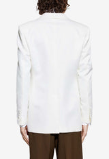 Tom Ford Single-Breasted Blazer in Wool and Silk White JLMH01-WSS63 WAB