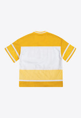 Fendi Boys Logo Lettering V-Neck T-Shirt JMI414YELLOW