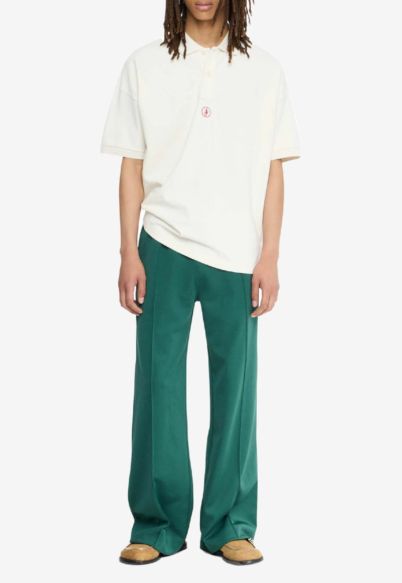 JW Anderson Anchor Embroidered Polo T-shirt Off-white JO0281_OFF-WHITE