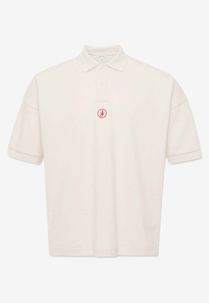 JW Anderson Anchor Embroidered Polo T-shirt Off-white JO0281_OFF-WHITE
