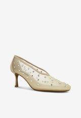 SENSO Jocelyn 70 Crystal Mesh Pumps Cream JOCELYN_WHITE