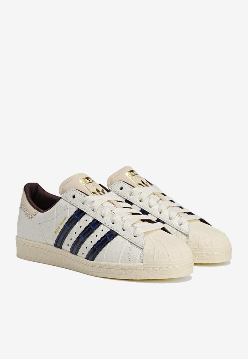 Adidas Originals X Wales Bonner Superstar Croc-Embossed Leather Sneakers White JP7161LE/P_ADIST-WHT