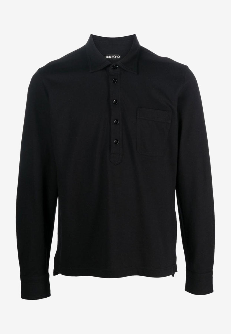 Tom Ford Long-Sleeved Polo T-shirt JPL001-JMC003S23 LB999 Black