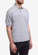 Herno Polo T-shirt with Striped-collar Gray JPL00148U_GREY