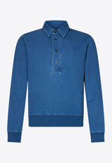 Tom Ford Long-Sleeved Polo T-shirt JPL011-JMC027F24 HB532 Blue