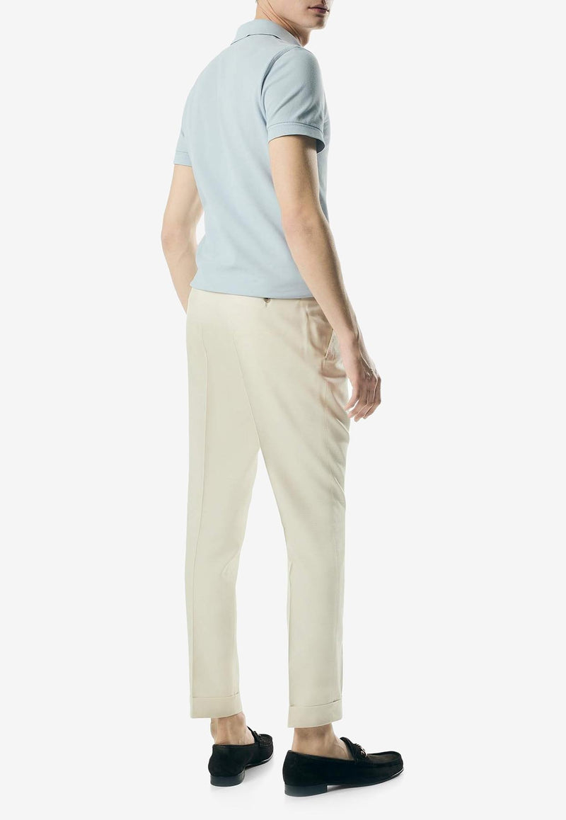 Tom Ford Short-Sleeved Polo T-shirt JPS002-JMC007S23 HB063 Sky Blue