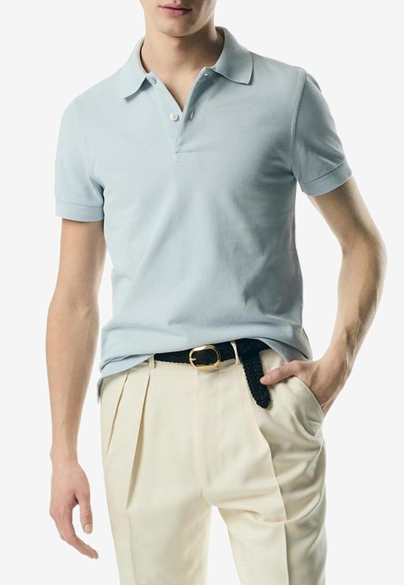 Tom Ford Short-Sleeved Polo T-shirt JPS002-JMC007S23 HB063 Sky Blue