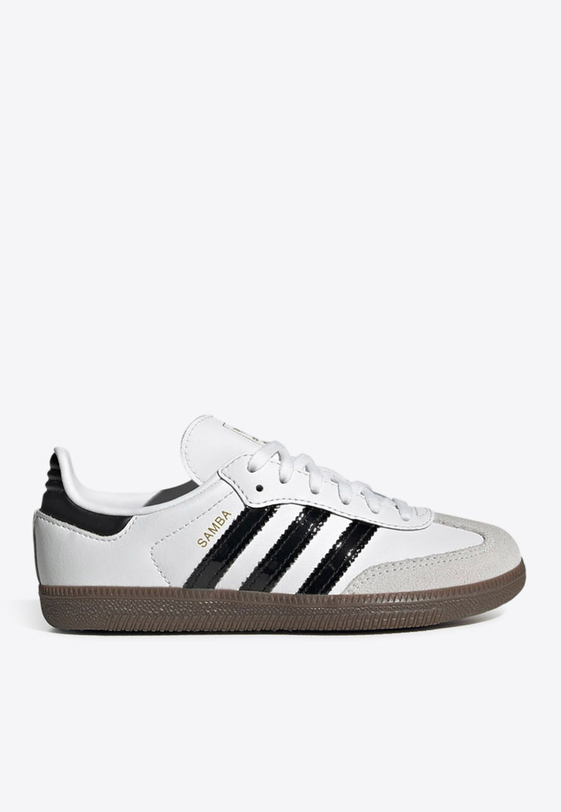 Adidas Kids Boys Samba Leather Sneakers White JQ2850LE_ADIDS-FC