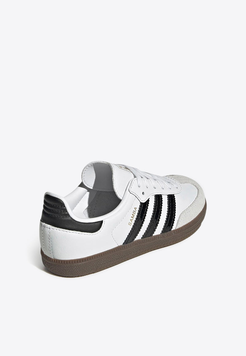 Adidas Kids Boys Samba Leather Sneakers White JQ2850LE_ADIDS-FC