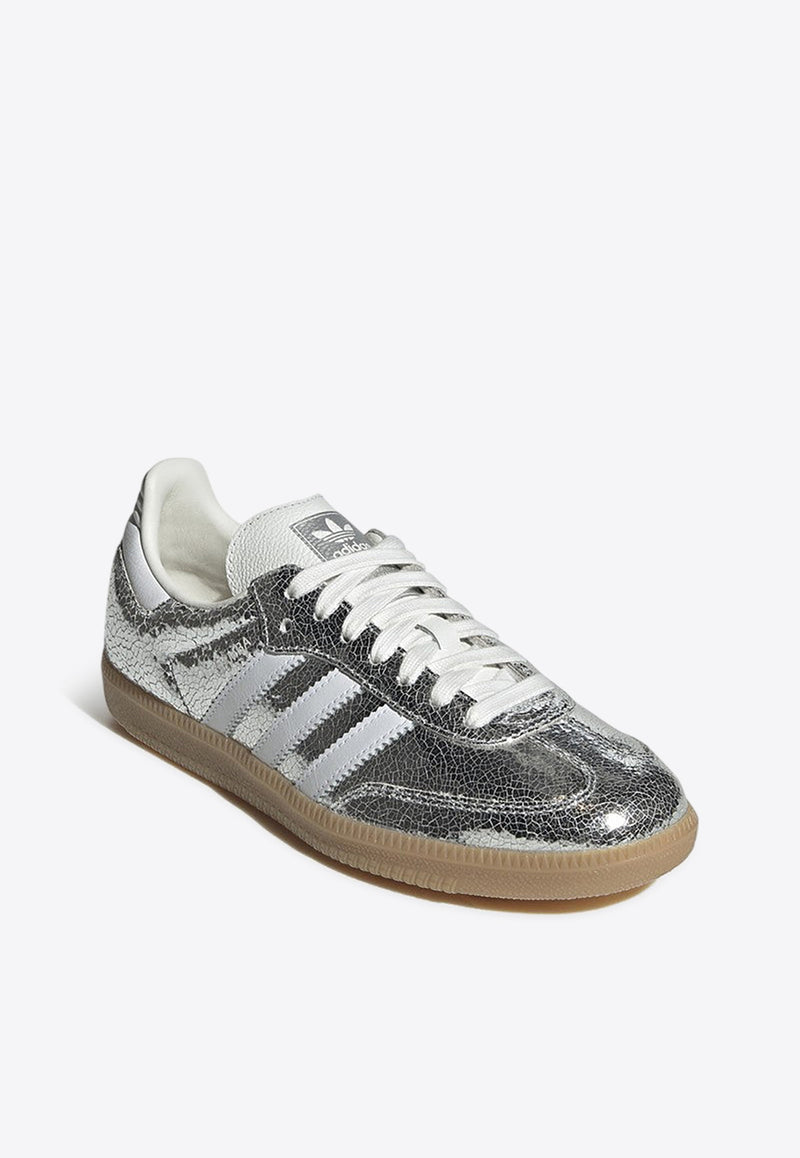 Adidas Originals Samba OG Metallic Low-Top Sneakers Silver JR0035LE/R_ADIDS-SF