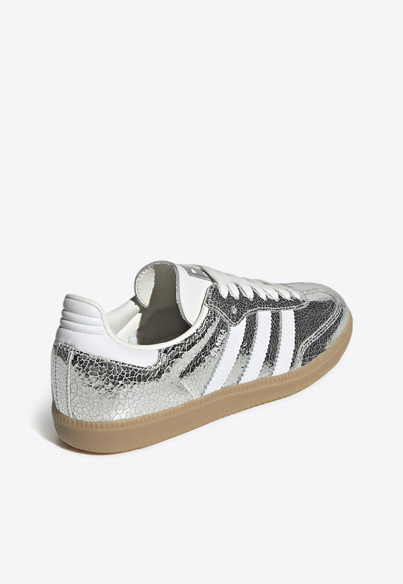 Adidas Originals Samba OG Metallic Low-Top Sneakers Silver JR0035LE/R_ADIDS-SF