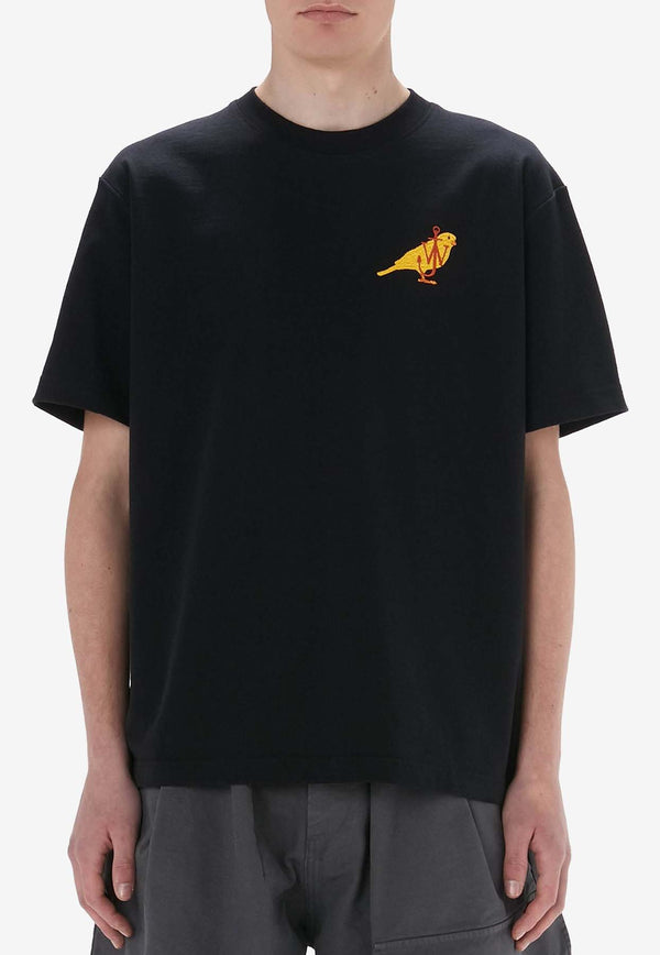 JW Anderson Canary Embroidered T-shirt Black JT0235_PG1606_999