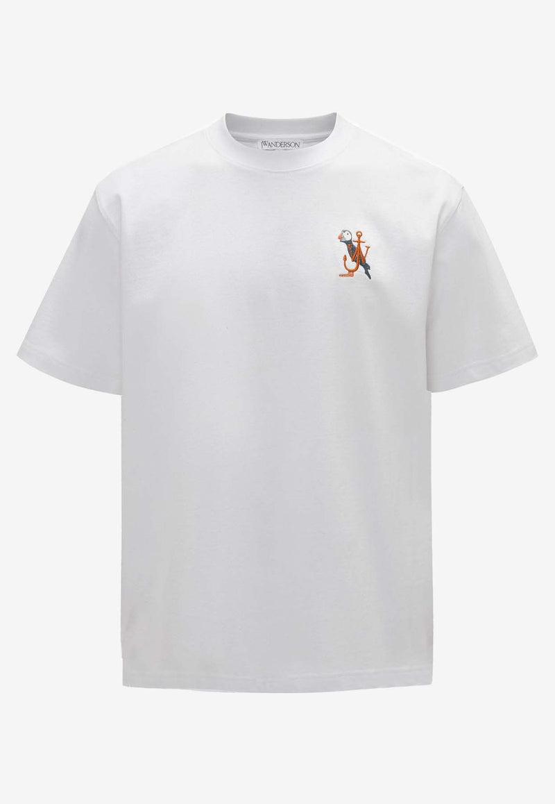 JW Anderson Canary Embroidered T-shirt White JT0236_PG1606_001