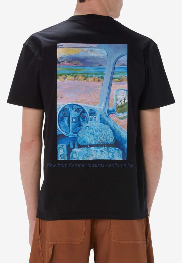 JW Anderson Graphic Print Anchor T-shirt  Black JT0241_PG1387_999