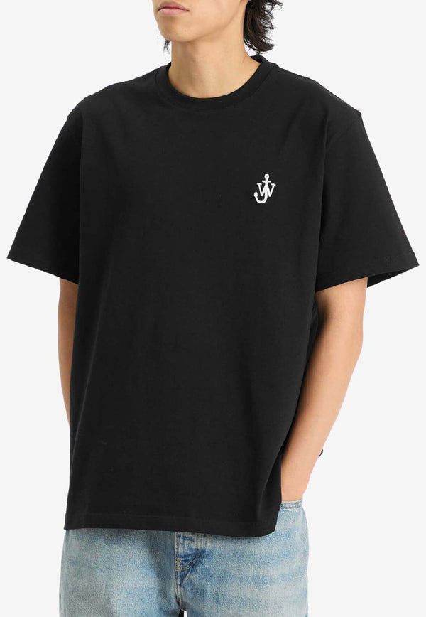 JW Anderson Anchor Embroidered Crewneck T-shirt Black JT0257_BLACK