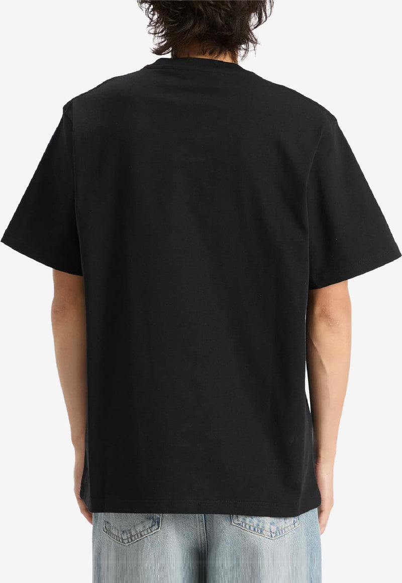 JW Anderson Anchor Embroidered Crewneck T-shirt Black JT0257_BLACK