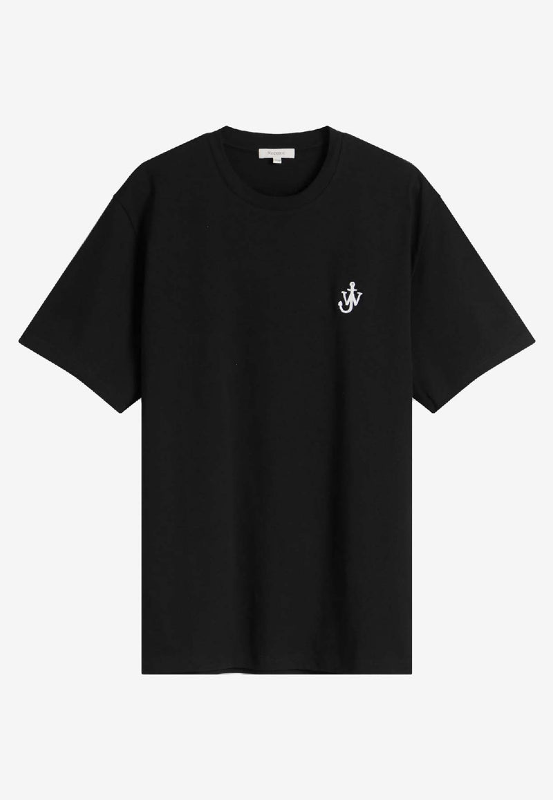 JW Anderson Anchor Embroidered Crewneck T-shirt Black JT0257_BLACK