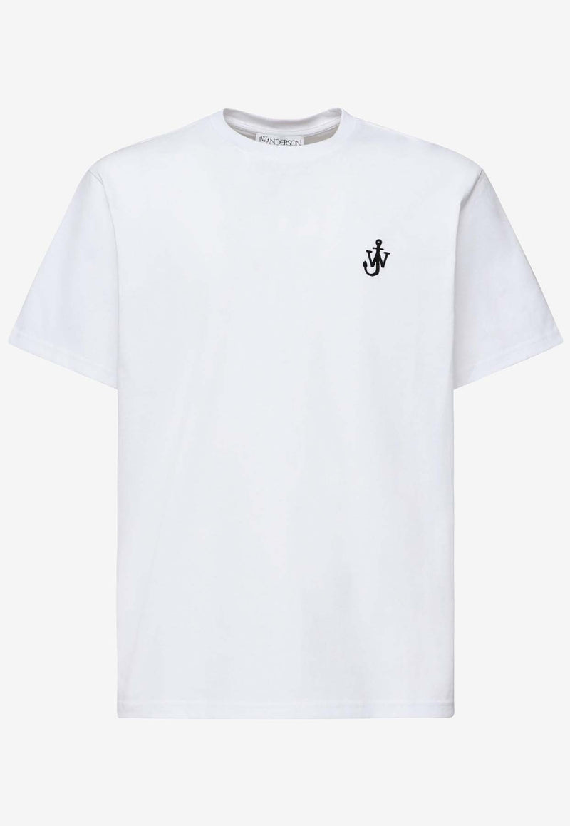 JW Anderson Anchor Embroidered Crewneck T-shirt White JT0257_WHITE
