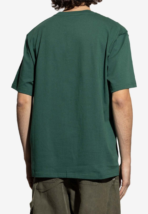JW Anderson Logo Embroidered T-shirt Dark Green JT0258_DARK GREEN