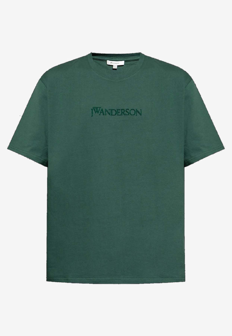 JW Anderson Logo Embroidered T-shirt Dark Green JT0258_DARK GREEN