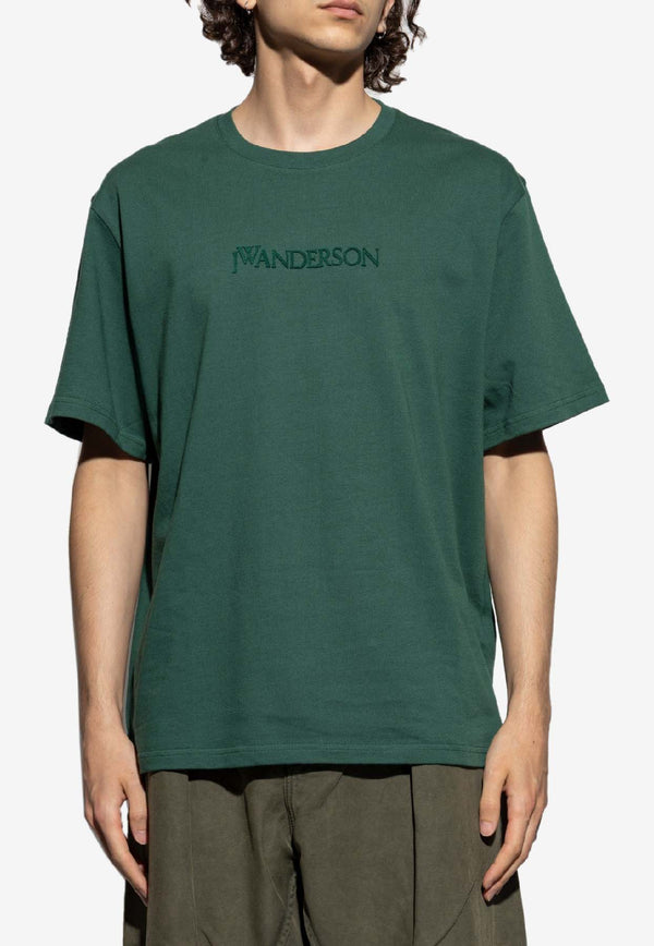 JW Anderson Logo Embroidered T-shirt Dark Green JT0258_DARK GREEN