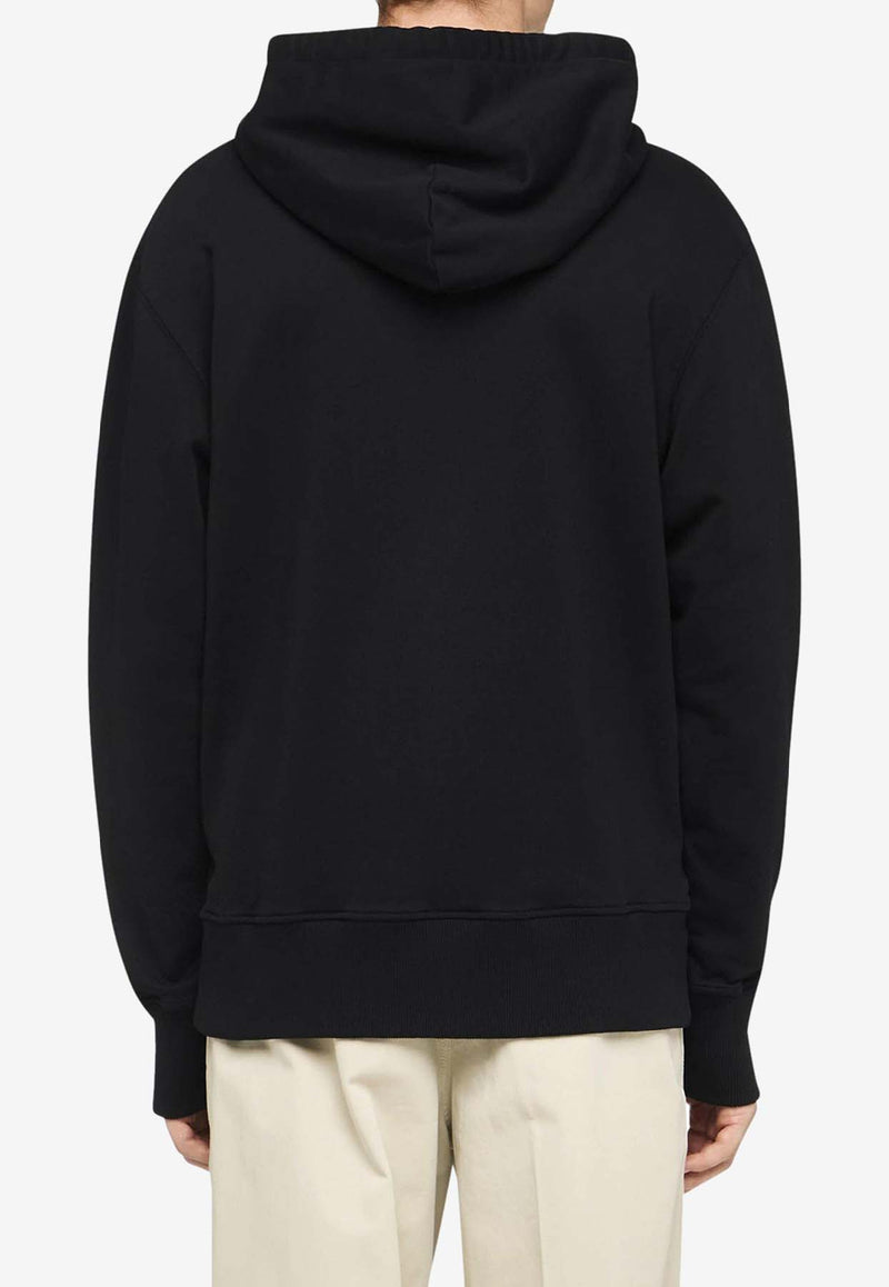 JW Anderson Logo Embroidered Hooded Sweatshirt Black JW0214_BLACK