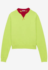 Crewneck Sweatshirt with Contrasting-Trim