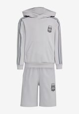 Adidas Kids X Minecraft Boys Hoodie and Shorts Set Gray JW5334_LIGHT GREY