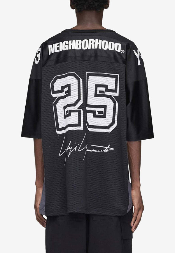 Y-3 X Neighborhood Football Jersey T-shirt Black JW6997PL/R_ADIDY-BLK