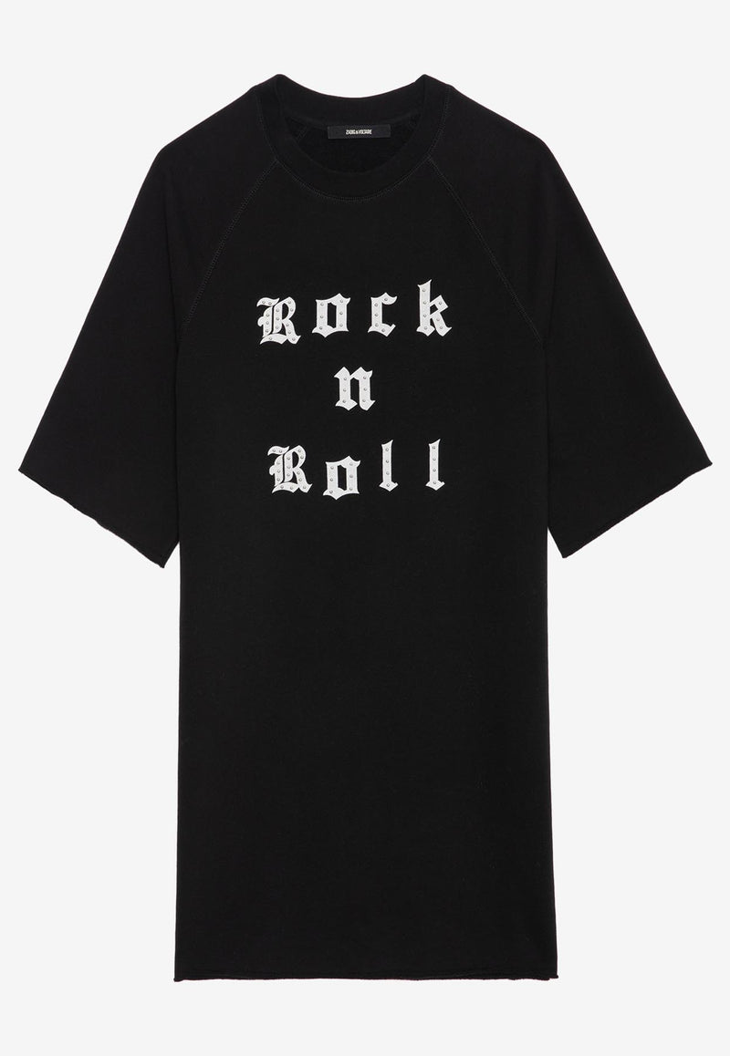 Zadig & Voltaire Grace Rock n Roll Mini T-shirt Dress Black JWDR01073_BLACK