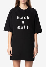 Zadig & Voltaire Grace Rock n Roll Mini T-shirt Dress Black JWDR01073_BLACK
