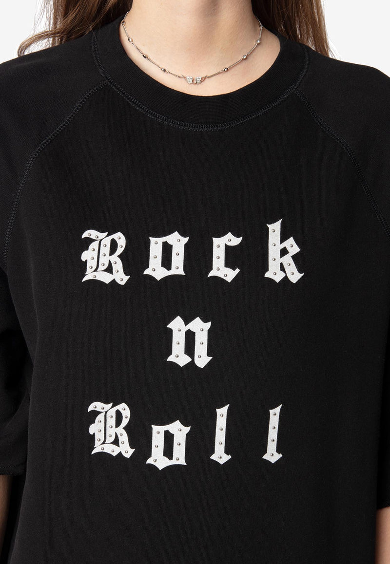 Zadig & Voltaire Grace Rock n Roll Mini T-shirt Dress Black JWDR01073_BLACK