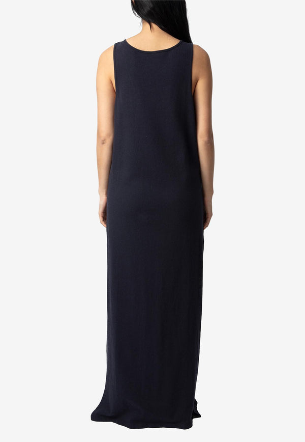 Zadig & Voltaire Deva V-neck Maxi Dress Navy JWDR01079_NAVY