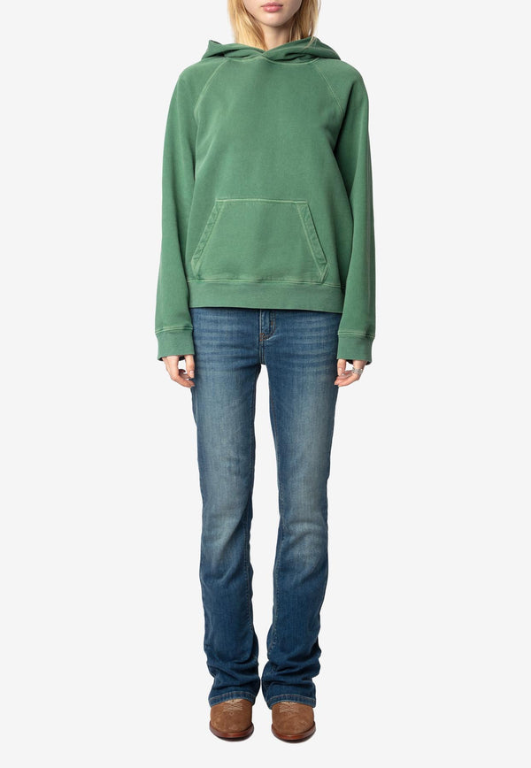 Zadig & Voltaire Georgy Guitar Print Hooded Sweatshirt Green JWSS01652_GREEN