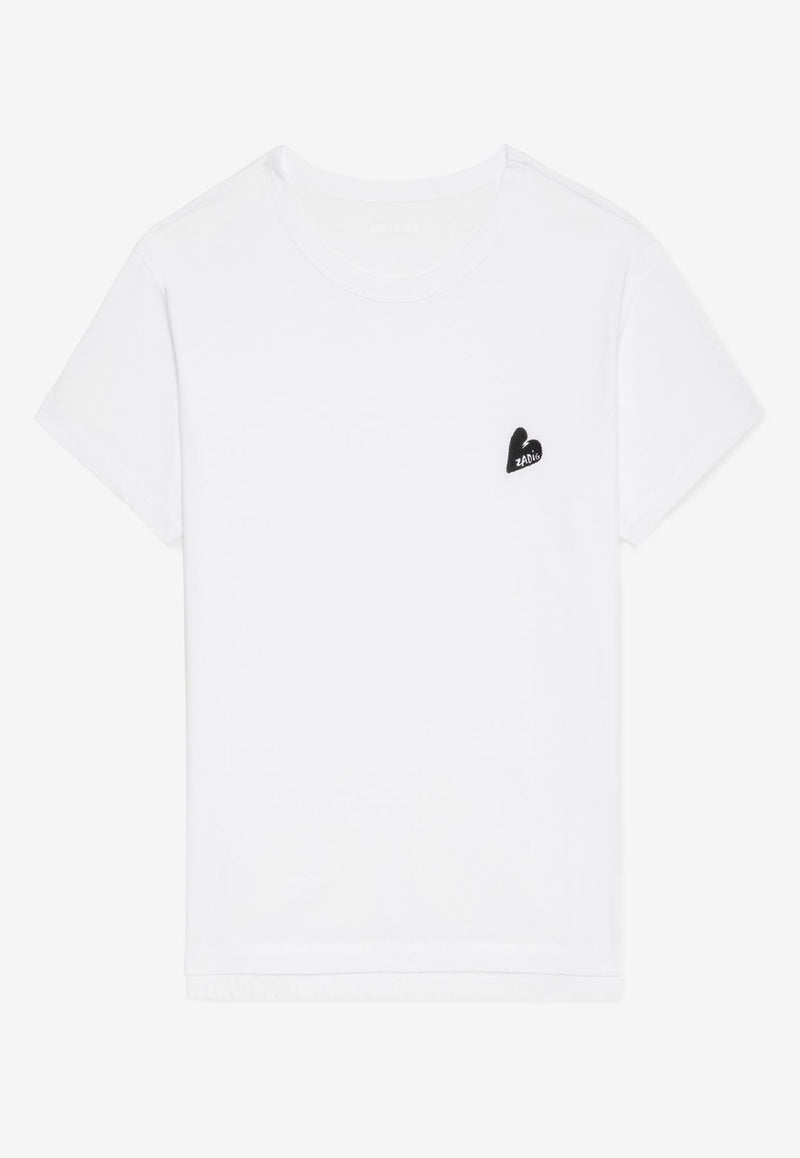 Zadig & Voltaire Marta Embroidered Heart T-shirt White JWTS02781_WHITE