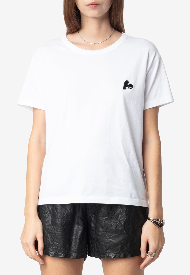 Zadig & Voltaire Marta Embroidered Heart T-shirt White JWTS02781_WHITE