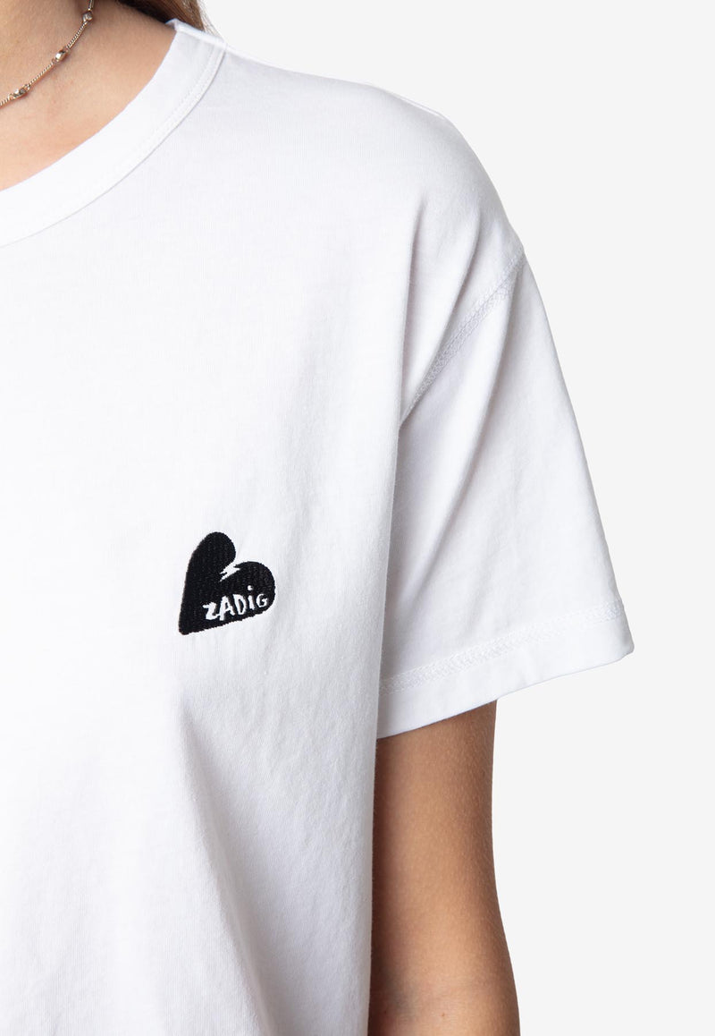 Zadig & Voltaire Marta Embroidered Heart T-shirt White JWTS02781_WHITE