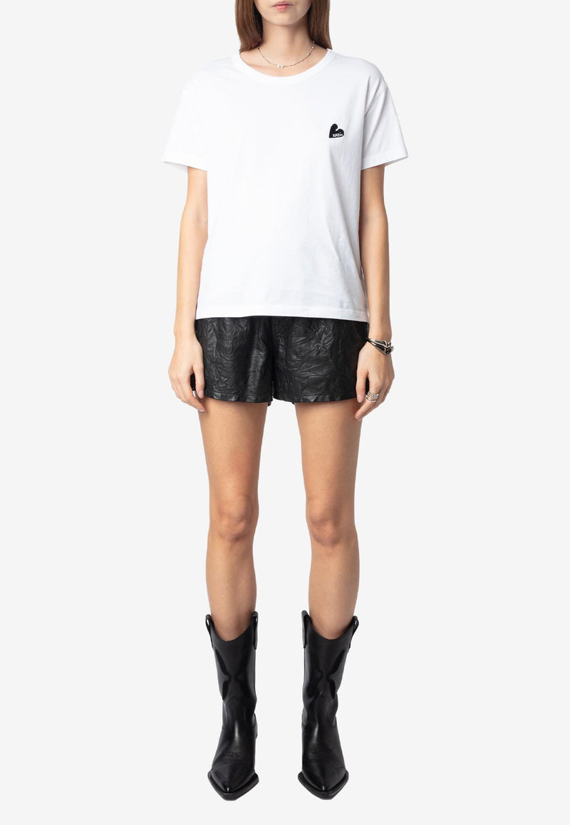 Zadig & Voltaire Marta Embroidered Heart T-shirt White JWTS02781_WHITE