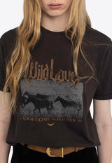 Zadig & Voltaire Edwin Wild Printed T-shirt Dark Brown JWTS02816_DARK BROWN