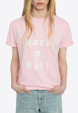 Zadig & Voltaire Edwin Rock n Roll Print T-shirt Pink JWTS02868_PINK