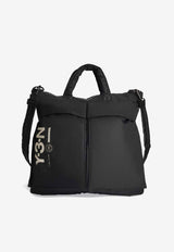 Y-3  X Neighborhood Logo Print Nylon Tote Bag Black JX0054NY/R_ADIDY-BLK