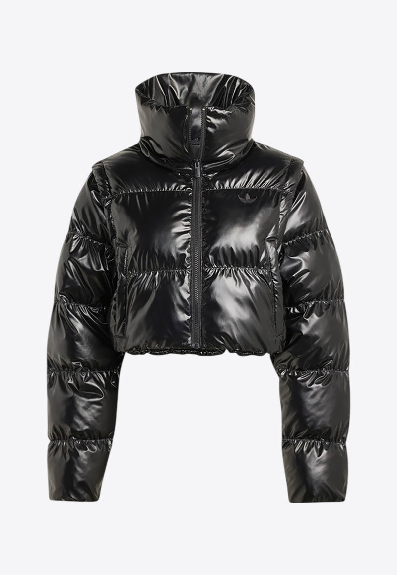 Adidas Originals Convertible Cropped Puffer Jacket Black JX2988PL/R_ADIDS-BLK