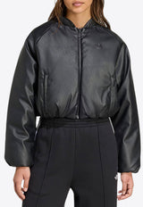 Adidas Originals Faux Leather Zip-Up Bomber Jacket Black JX5332PL/R_ADIDS-BLK