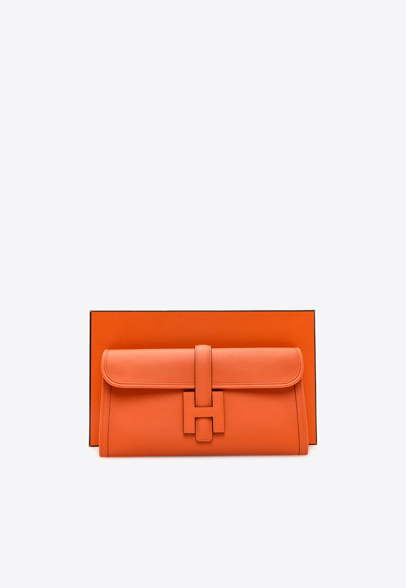 Jige Elan 29 Clutch in Orange Swift Leather