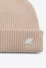 K-Way Kids Babies Brice Logo Patch Wool Beanie Pink K1151RWWO/P_KWAY-AZA